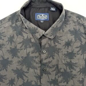 Nat Nast Men's Short Sleeve Bowling XL Black Silk Blend Palm Tree Button Up‎